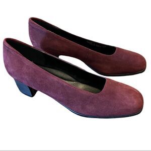 Rockport Heels, Suede, Wine Colored, Block Heel. Size 10M. Great Used Cond!!